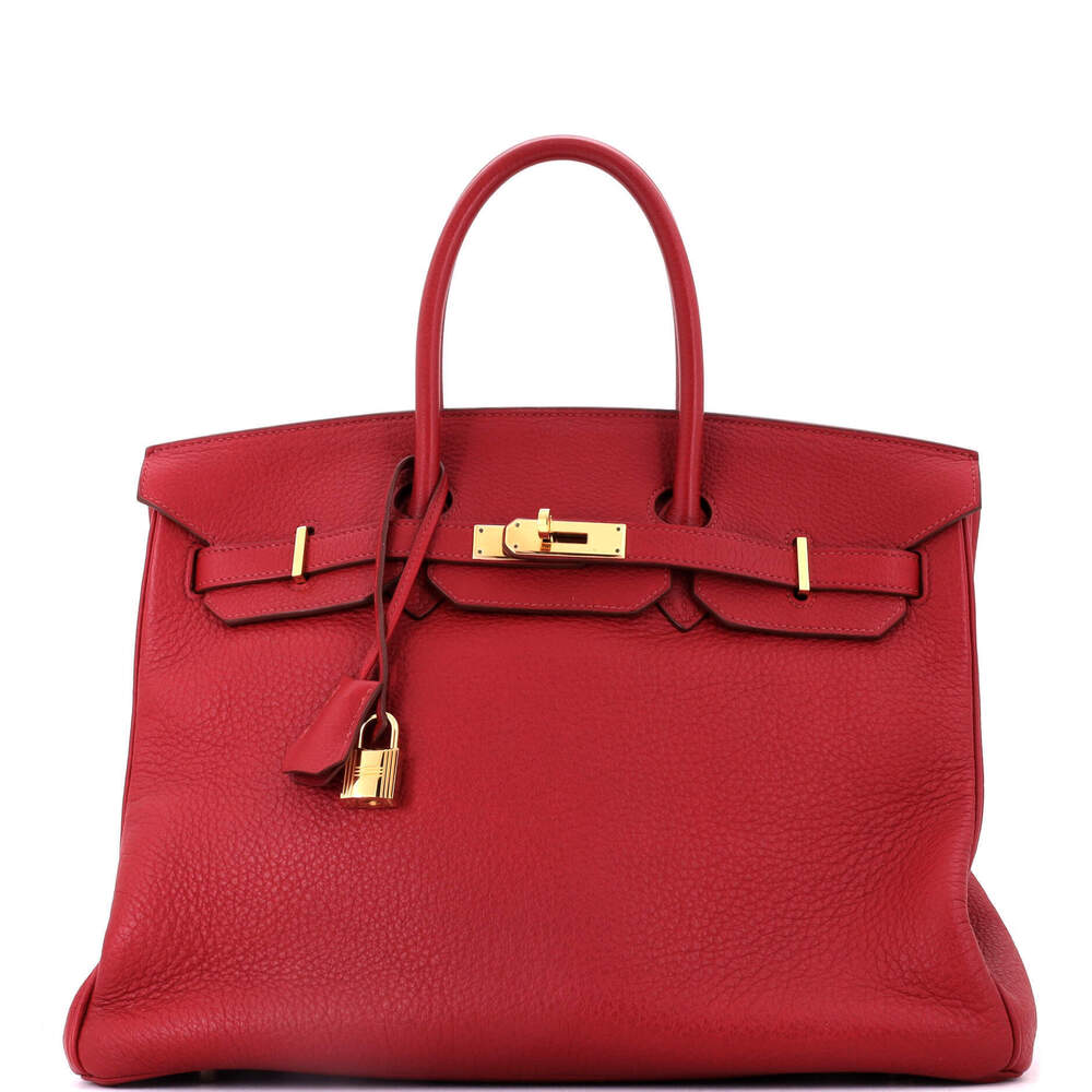 Hermes Birkin 35 Red Clemence with Gold Hardware